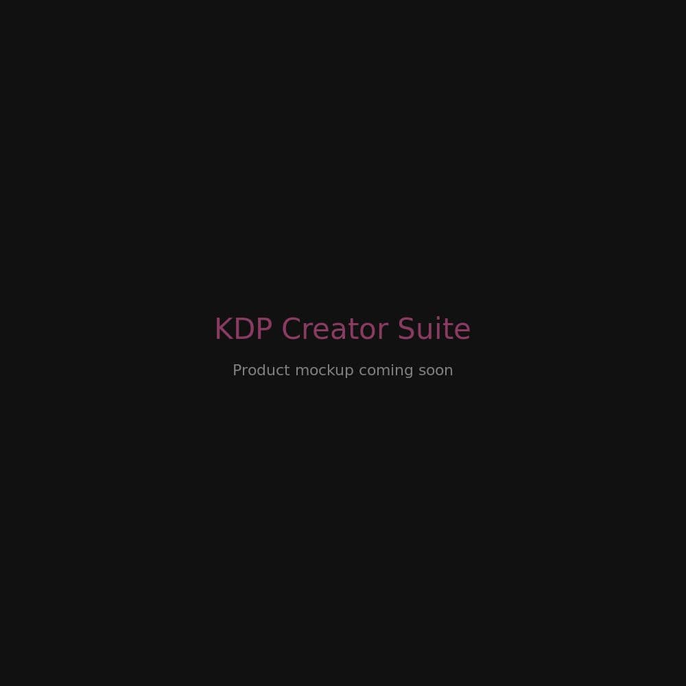 KDP Creator Suite dashboard showing PDF processing and analytics features for Amazon KDP publishers